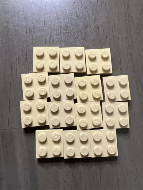 LEGO 3022 Tan Plate 2x2 Bulk 14 Pieces