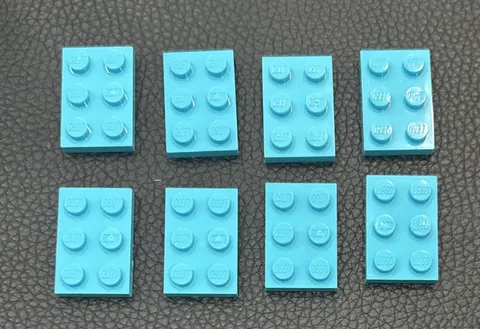 Lego Plate Flat Medium Azure Lot 8 Replacement Part #3021 2 x 3 2x3