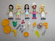 LEGO Friends Baker Cafe Shop Minifigure Lot of 5 Matilde David Emma Olivia