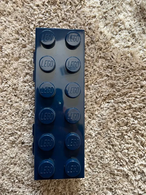 LEGO Pencil Case Brick Box Mini Figure Storage Plastic Holder Blue