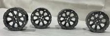 LEGO 55817 Viking Wagon Wheel 12 Holes (55mm D) Star Wars Lot of 4 Black/Silver