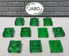 (J7/1/18) LEGO 10x3024 Plate Flat 1x1 Trans Green