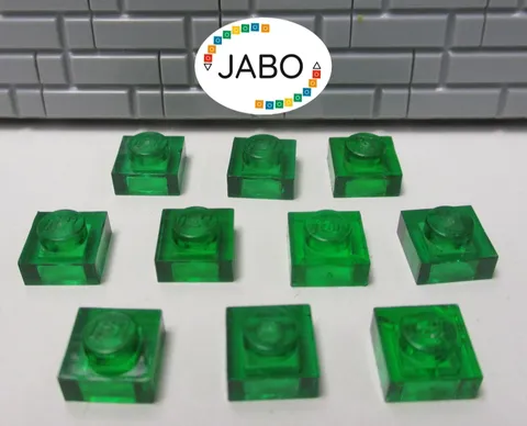 (J7/1/18) LEGO 10x3024 Plate Flat 1x1 Trans Green