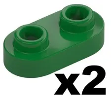 Lego 4 New Green PLATE Round 1 x 2 with Open Studs Part 35480 GR3