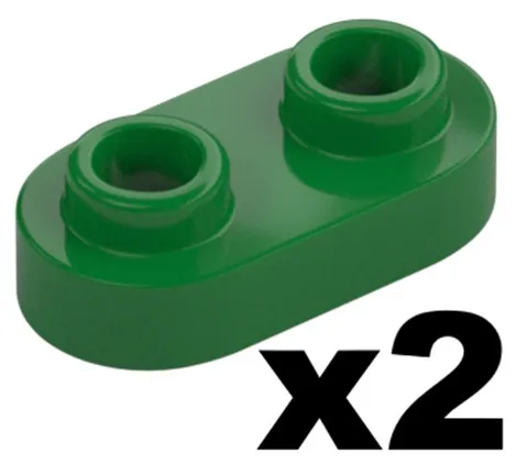 Lego 4 New Green PLATE Round 1 x 2 with Open Studs Part 35480 GR3