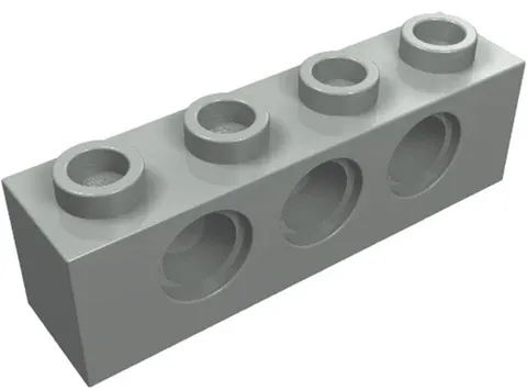 Lego Light Gray TECHNIC Brick 1 x 4 with Holes Qty 1 Part 3701 T1