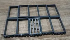 #4825# Genuine Lego 60596 Door frame dark bluish grey x 10 in used condition .