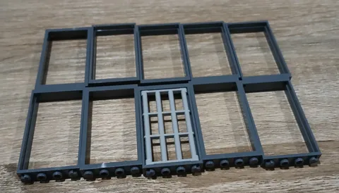 #4825# Genuine Lego 60596 Door frame dark bluish grey x 10 in used condition .
