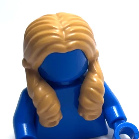 Lego - Minifigure Hair - Gold Blonde, Pigtails, Curled, Middle Part