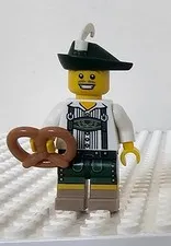 LEGO Lederhosen Guy Minifigure Collectible Series 8 CMF Complete w/ Pretzel