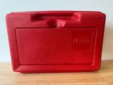 Vintage 80s Lego Case Red 11x7 Made in USA Box Carrying Container Hard Plastic