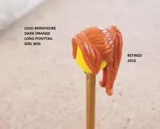 LEGO Minifigure Dark Orange Long Ponytail Girl Wig