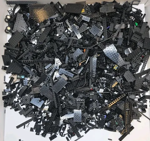 LEGO Black 5 lb Bulk Lot  Misc Bricks Plates Star Wars  Building Pieces Clean