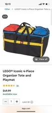 USED LEGO Travel Storage Organizer Tote Building Blocks Play Mat Zip Bag READ