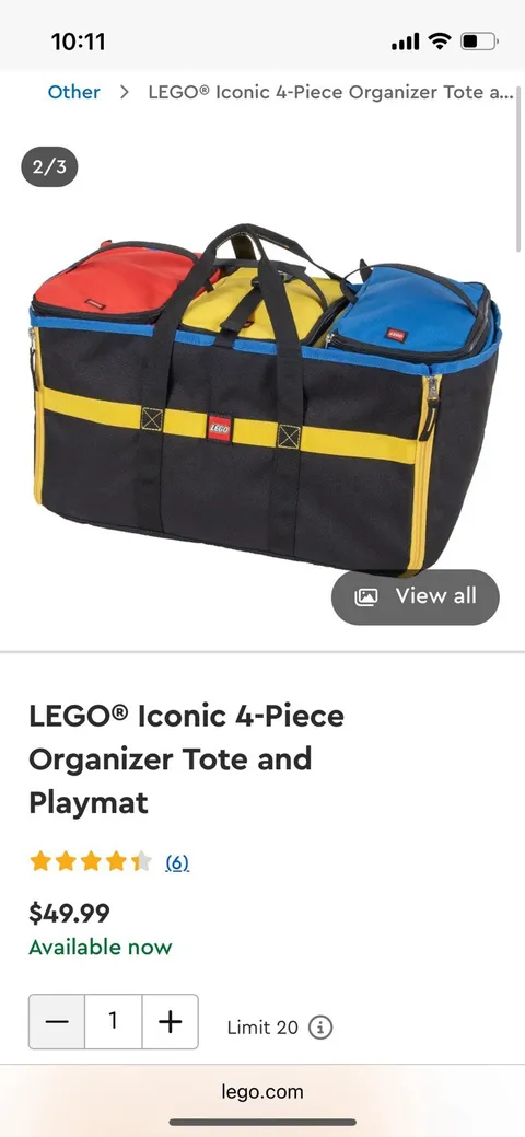 USED LEGO Travel Storage Organizer Tote Building Blocks Play Mat Zip Bag READ