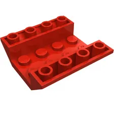 LEGO Part 4854 - Red Brick Sloped Inverted 45° 4 x 4 Double with 4 x 2 Recessed