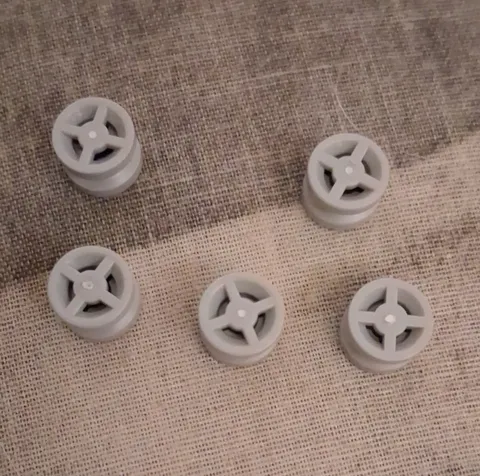 LEGO Gray Plastic Wheel Rim Parts Pieces Bulk Lot of 5 (5pc)