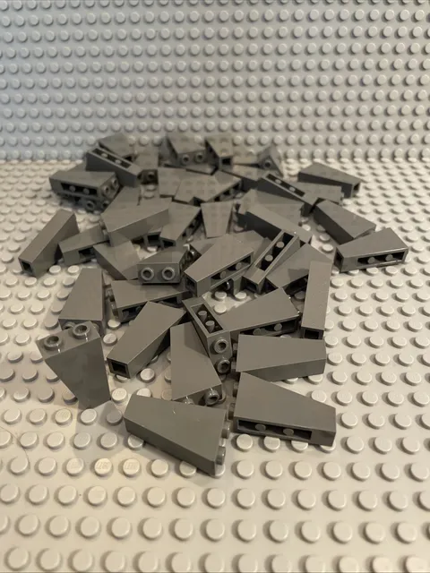 LEGO Dark Bluish Gray 2x1x3 Inverted Slope 75 (2449), Lot Of 50