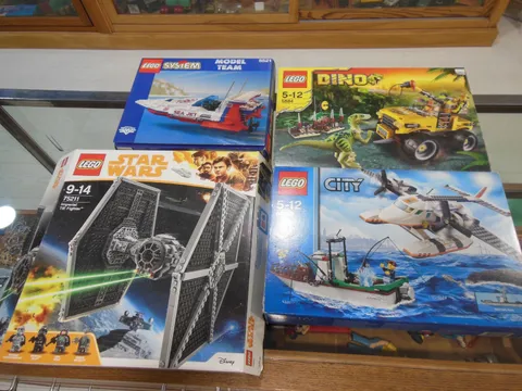 Lot of empty LEGO boxes on different themes