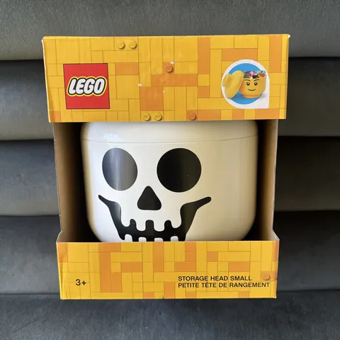 LEGO STORAGE HEAD WHITE SMALL Skeleton Skull New in Box