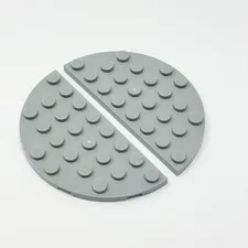 22888 LEGO Parts Plate Round Corner 4x8 Double LIGHT BLUISH GRAY (2)