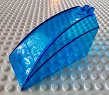 LEGO Windscreen 8 x 4 x 4 Curved with 2 Fingers 30649 - Trans-Dark Blue