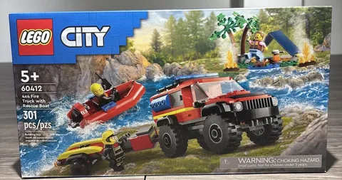LEGO 6470788 City 4x4 Fire Truck with Rescue Boat Toy Sealed New Set