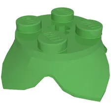 5x LEGO® Part 15469 - Plant Leaves 2 x 2 with 4 Petals and Axle Hole