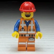 LEGO Emmet Minifigure Orange Construction Outfit The LEGO Movie Series