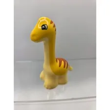 LEGO Duplo Yellow Brachiosaurus Dinosaur Figure with Orange Stripes Long Neck 3"