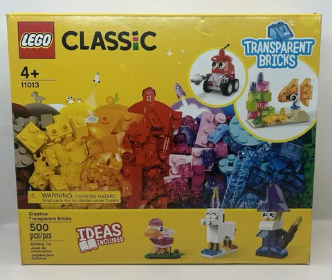 Lego Classic Transparent Bricks Set #11013 500 PCS / New Factory Sealed