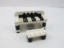 Lego Custom Upright Piano White & Black for Town, City, Furniture, Music MOC