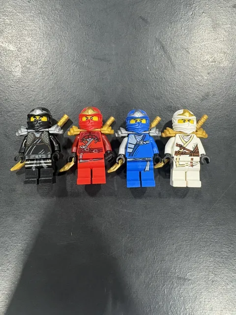LEGO Ninjago LOT Of 4 - Zane ZX , Cole ZX, Jay ZX, Kai ZX, minifigure ninja
