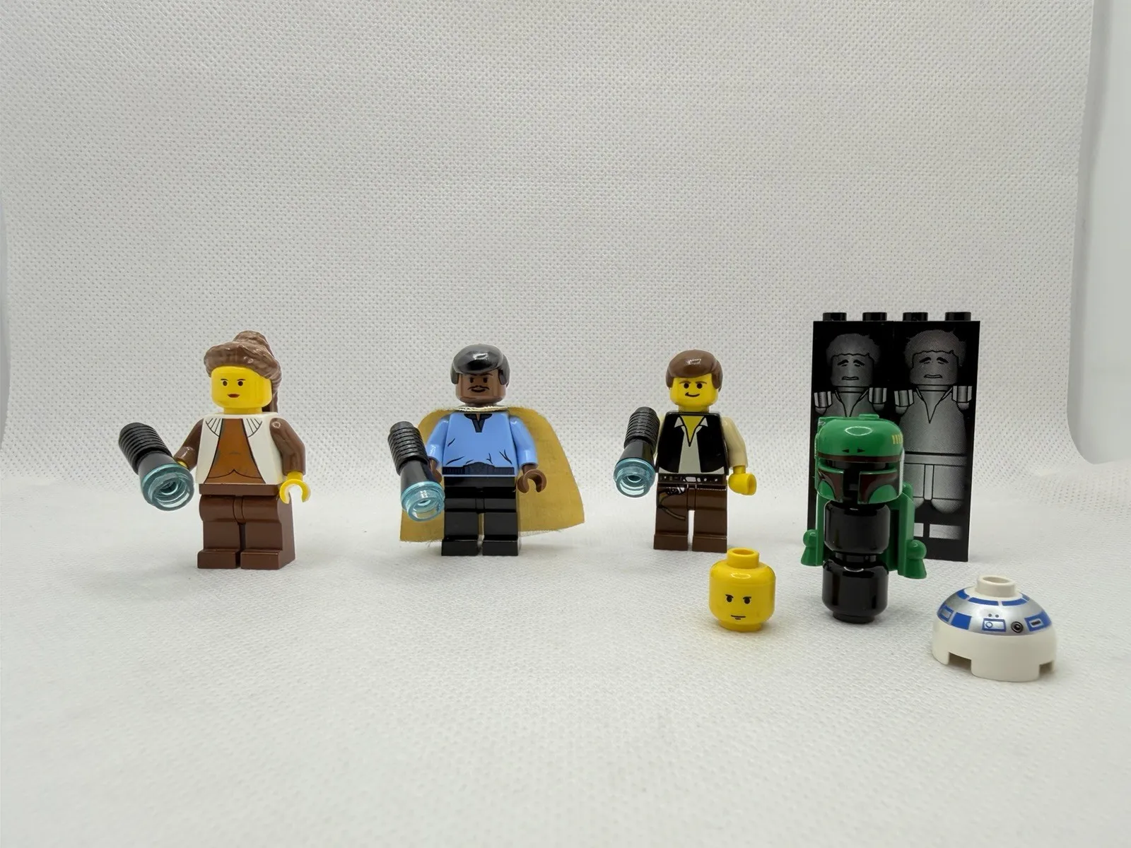 Authentic Lego Star Wars Minifigures Cloud City 10123 Lando, Han, and Leia
