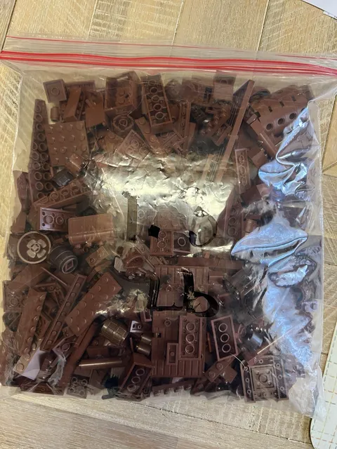 LEGO ONE bag 1LBS 3oz Pounds  Bulk. Assorted brown brick only