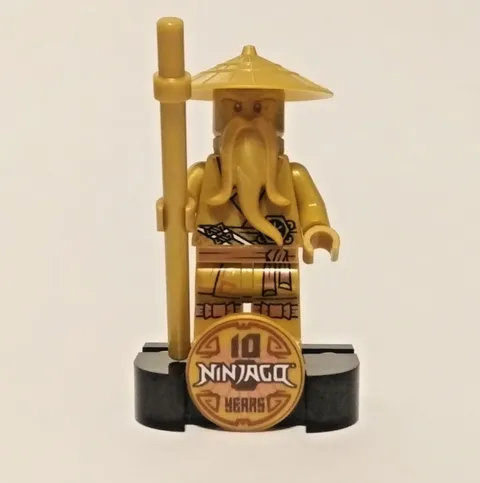 LEGO ~ NINJAGO ~ Anniversary Golden Wu Sensei Minifigure & Stand ~ NJO65 ~ 71741