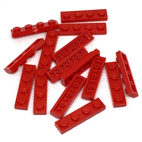 LEGO Parts - Red Plate 1 x 4 - No 3710 - QTY 15