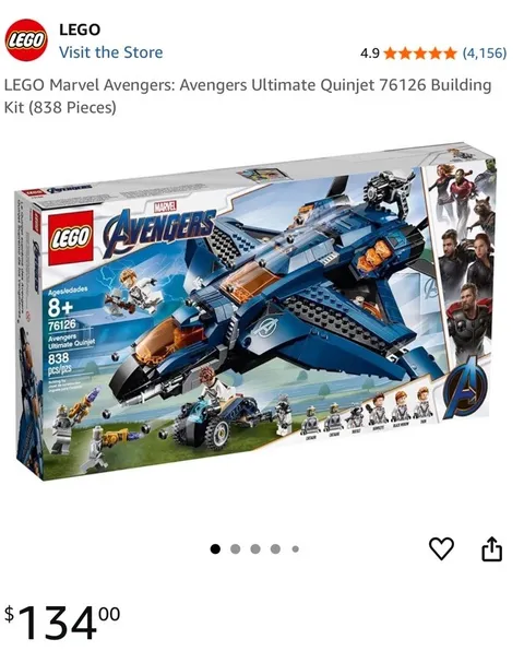 Used LEGO Avengers Ultimate Quinjet 76126 Marvel Avengers complete w/ box
