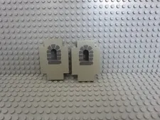 Lego x2 (2x) Panel 2x5x6 Wall with Window Stones Dark Gray Pattern 4444p01