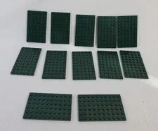 LEGO 3033 Dark Green Plate 6x10 Lot of 12 - Used Building Base Plates 