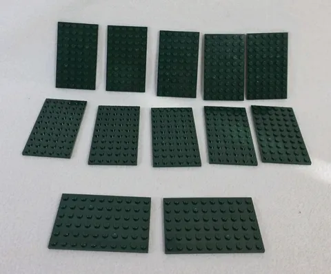 LEGO 3033 Dark Green Plate 6x10 Lot of 12 - Used Building Base Plates 