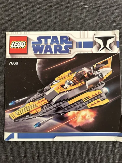 Lego Star Wars 7669 Anakin's Jedi Starfighter Instruction Manual Good Condition