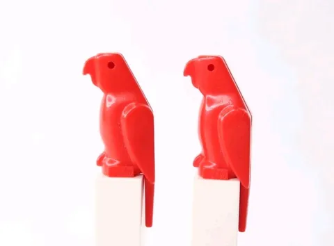 Vintage Lego Pirates Red Parrot Birds Set Of 2