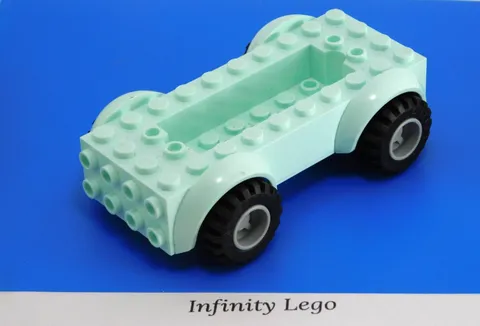 LEGO Aqua Vehicle Base 5x10x2.5 Mudguard & Car Wheels Light Grey Rims (11650)