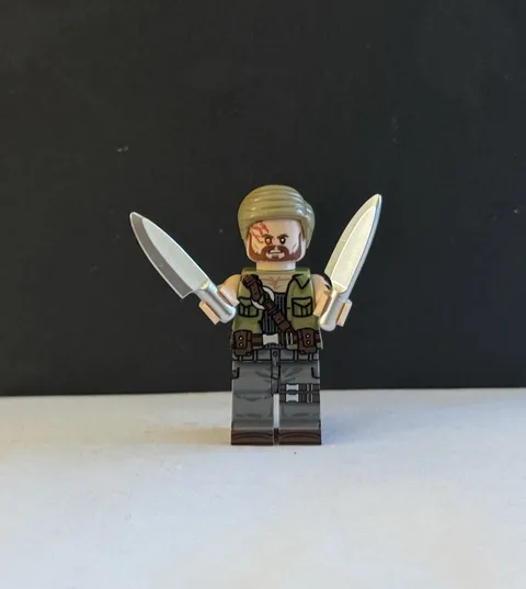 LEGO Mortal Kombat Kano minifigure custom pad printed