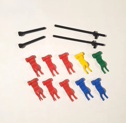 LEGO Flag lots Left Wave 4495a multiple colors w/flagpoles (antennas/lances)