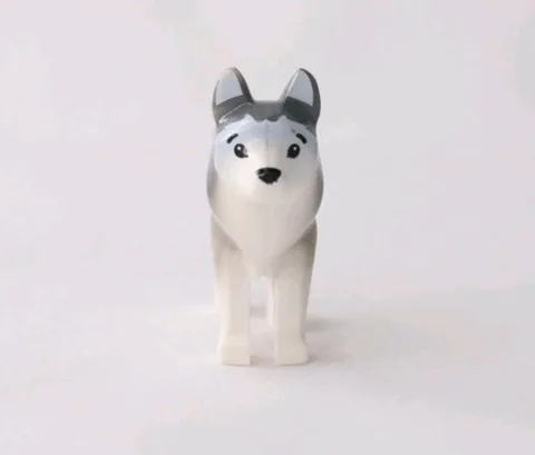 Lego Animal Dog Husky White and Dark Bluish Gray 