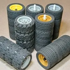 LEGO Technic Tires 43.2 x 22 Lot of 28 Wheels #44309 #44308 & Rims #56145 ZR H