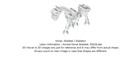 LEGO® Part 59228 - Horse, Skeletal / Skeleton