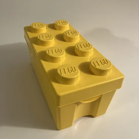 LEGO Storage Brick Case 8 Stud Large Yellow Container Plastic Bin Box EMPTY 14x7